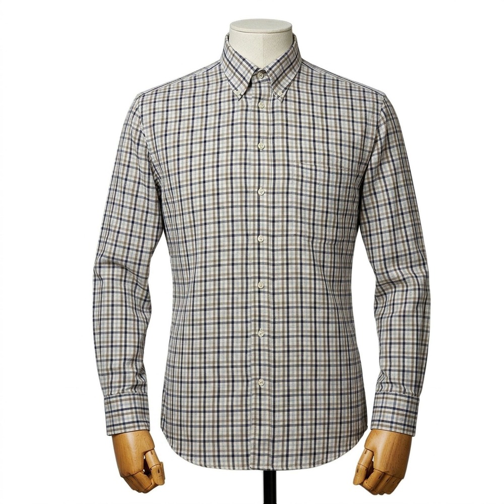 Burberry London Plaid Check Dress Shirt 100% Cotton Made in USA Men's Size Large